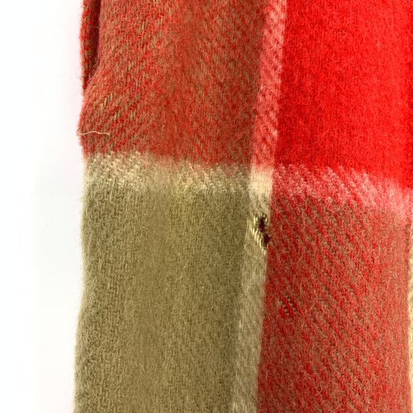 Vintage Wool Skirt Womens XXS Plaid High Waist Red Tan Lined Winter Holiday Fall - Picture 6 of 7